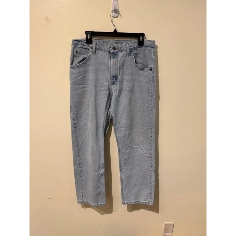 Wrangler Mens Premium Quality Straight Leg Light Wash Blue Jeans 34x30